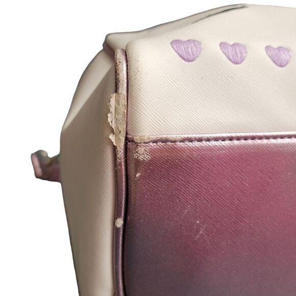 Underonesky White &  Metallic Pink Kitty Cat Weekender Travel Vacation Bag - Picture 10 of 12